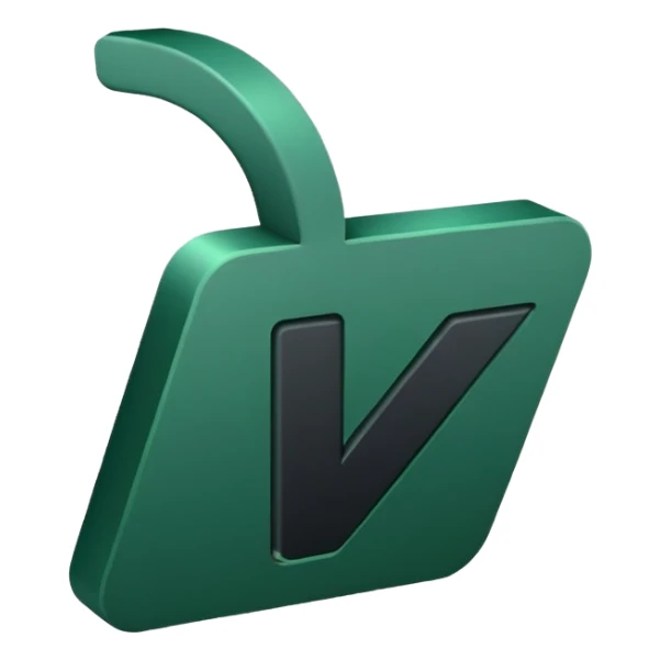 dark green volumetric checkmark, minimalism, no faces or emojis sticker