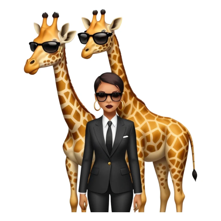 Mache mir ein Rihanna Emoji zusammen mit einer Giraffe der ein bodyguard spielt  sticker