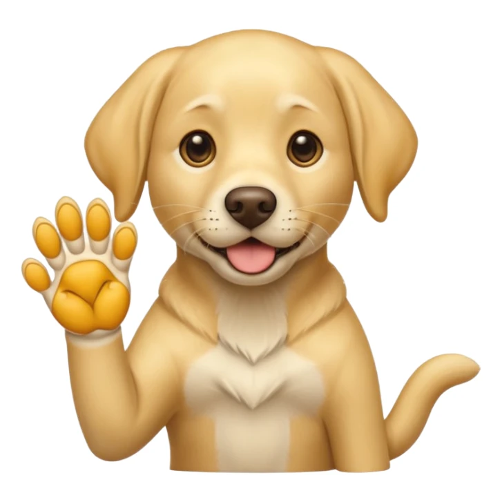 Yellow Labrador raising paw sticker