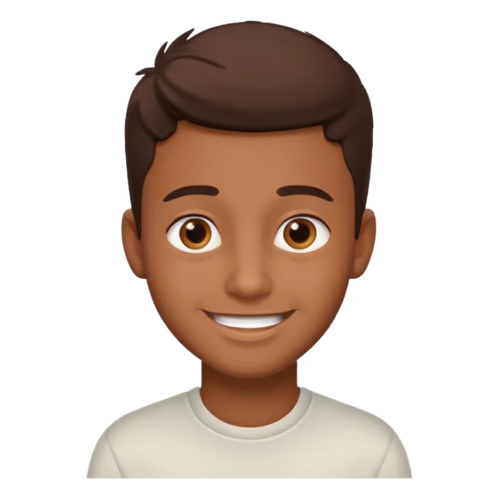 profile picture of a good looking brown boy, friendly smile, simple background sticker