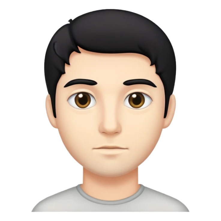 Black haired and black eyed man with fair skin sticker