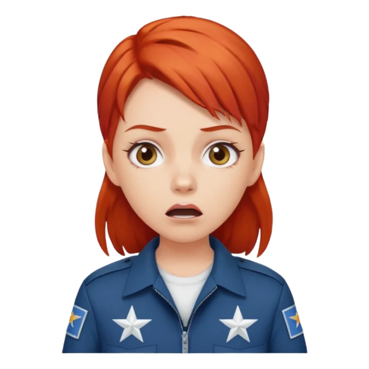 shocked face on white girl red hair Air force sticker