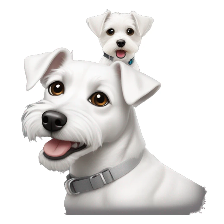 white and gray mixed breed Jack Russel with bichon frise sticker