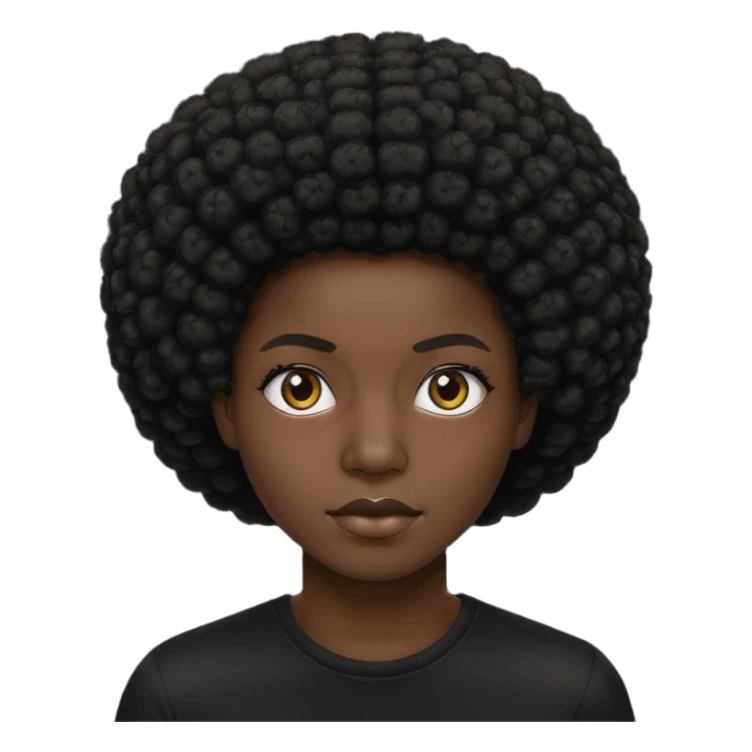 black model + body + afro + black shirt sticker
