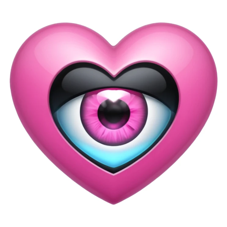 A black heart Gem with a pink eye in the center sticker