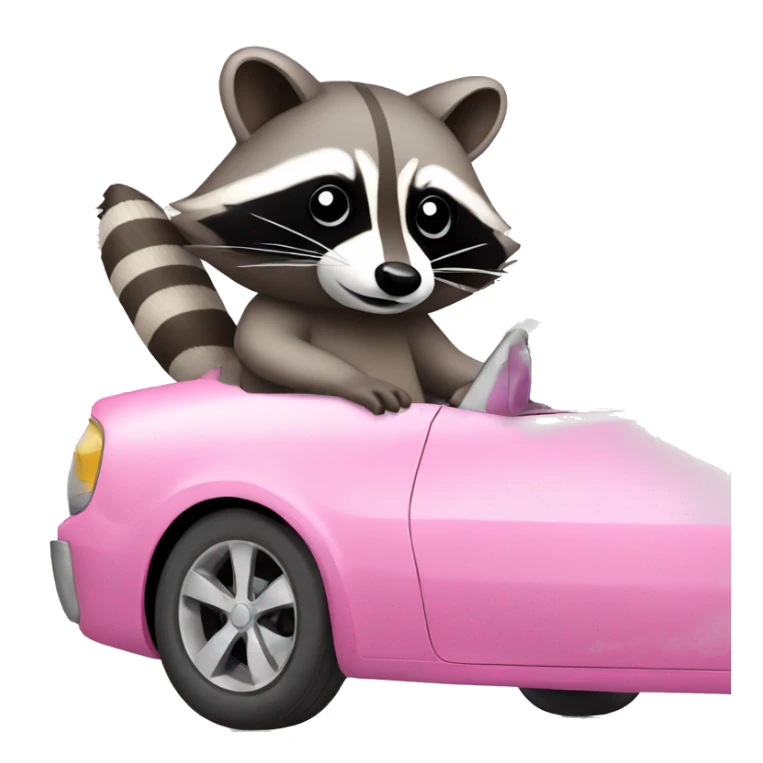 Raccoon in pink car sticker