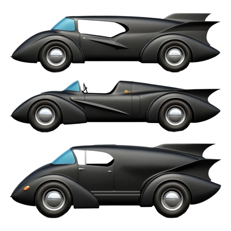  the animated series aerodynamic futuristic Batmobile loosely based on 1956 freightliner school bus (flat long straight organically-shaped mechanical roomy interior seating inside the body) stealthy town hot rod desert dirt racing rwd buggy  sticker