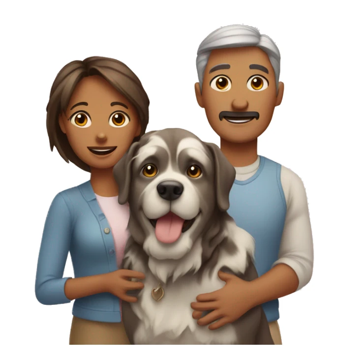 Mother father 2 daughter 2 dogs sticker