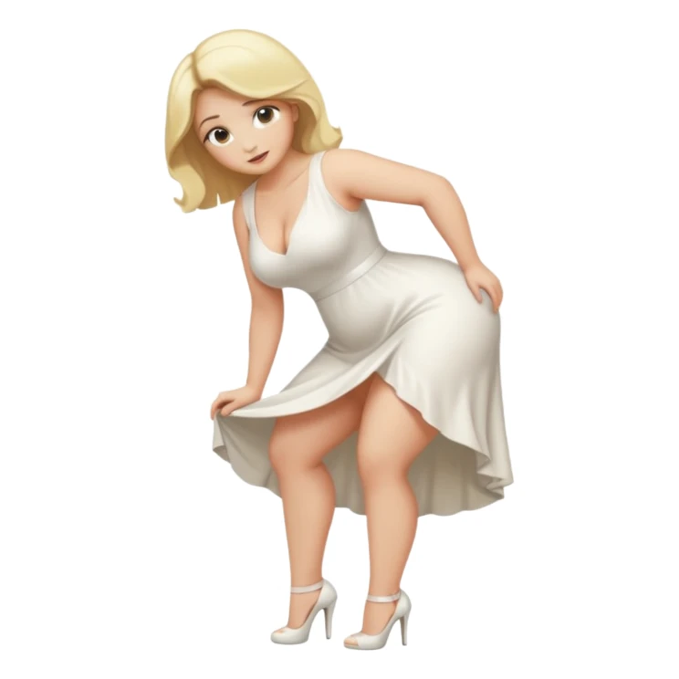 curvy blonde woman full body bending over, SFW sticker