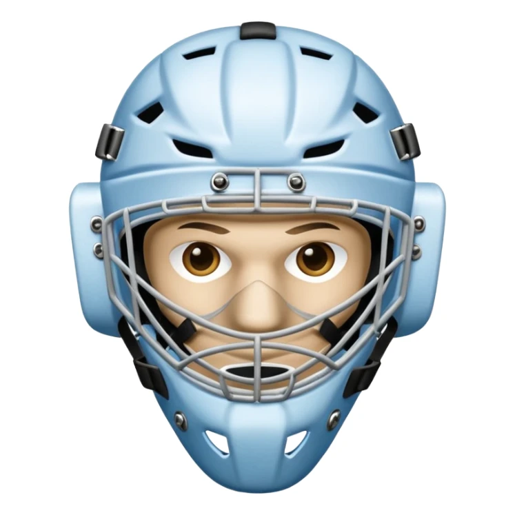 Goalkeeper mask of ice hockey without a helmet sticker