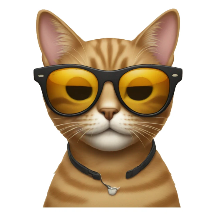 cat wearing sunglasses in front of texas sticker