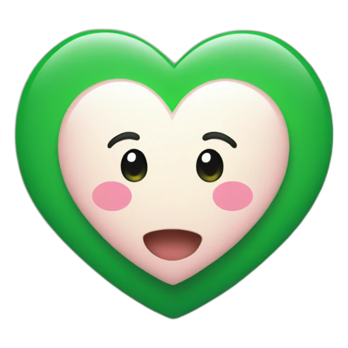 Heart inside the green badge  sticker