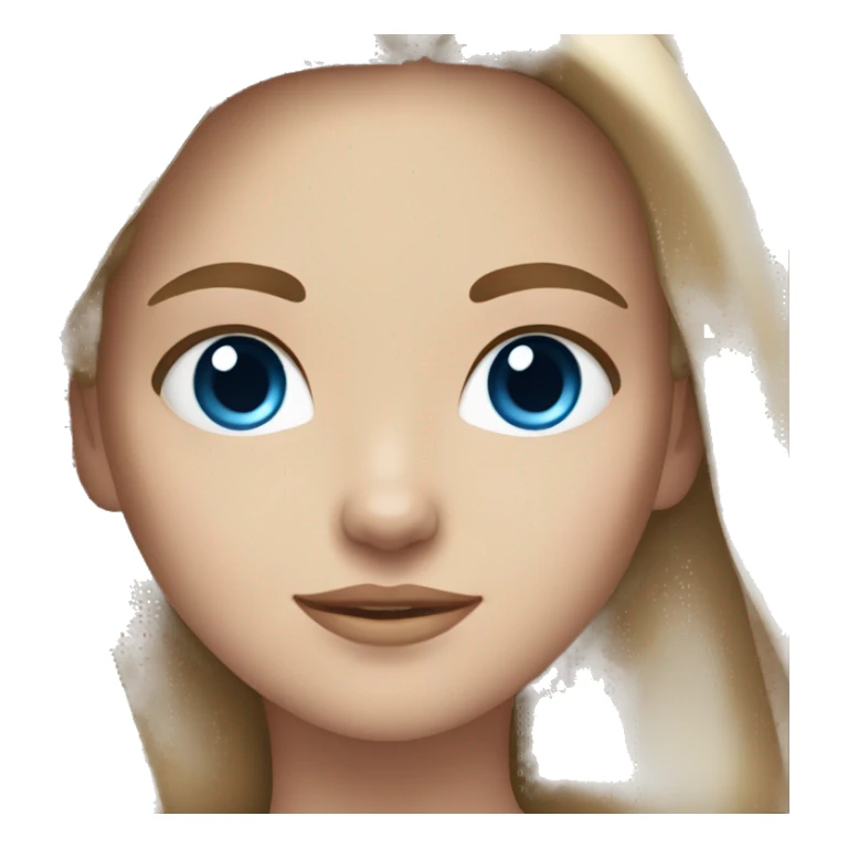 White girl with long brown hair and blue eyes  sticker