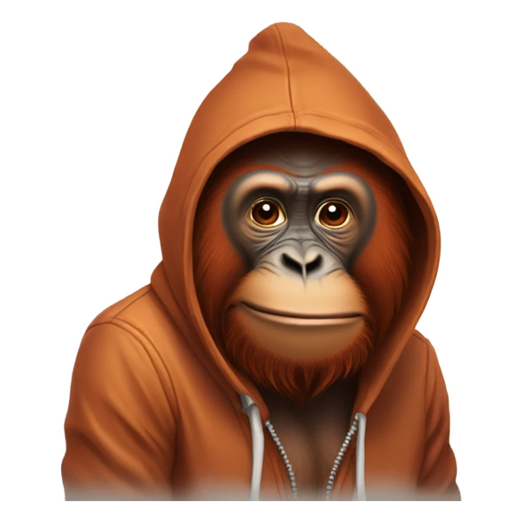 Orangutan wearing a hoodie sticker