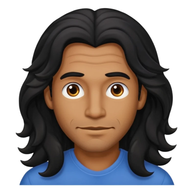 Männlich, lange gewellte schwarze Haare, braune Haut  sticker