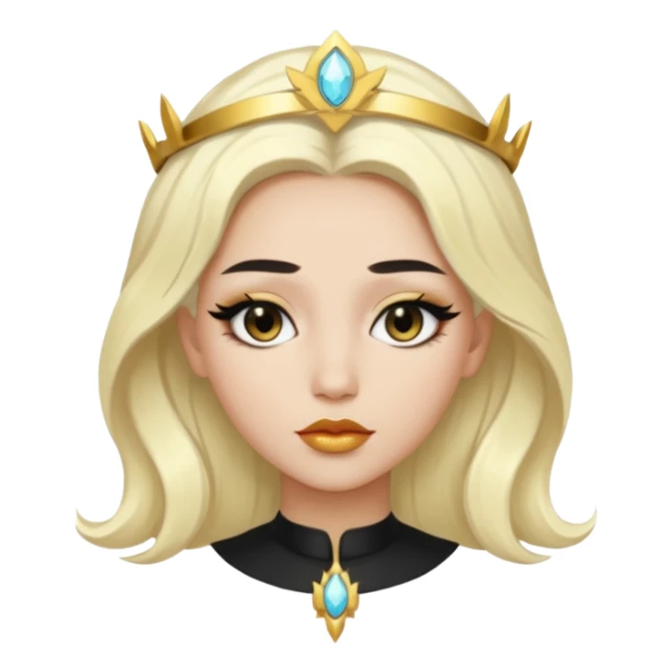 Rosalia (the singer) virgin. (Use lux album cover as reference). Hais bleached halo in hair and gold lips. black hair sticker