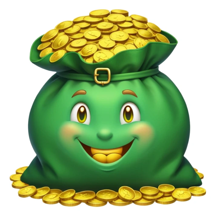 Big bag of money with greedy leprechauns sticker