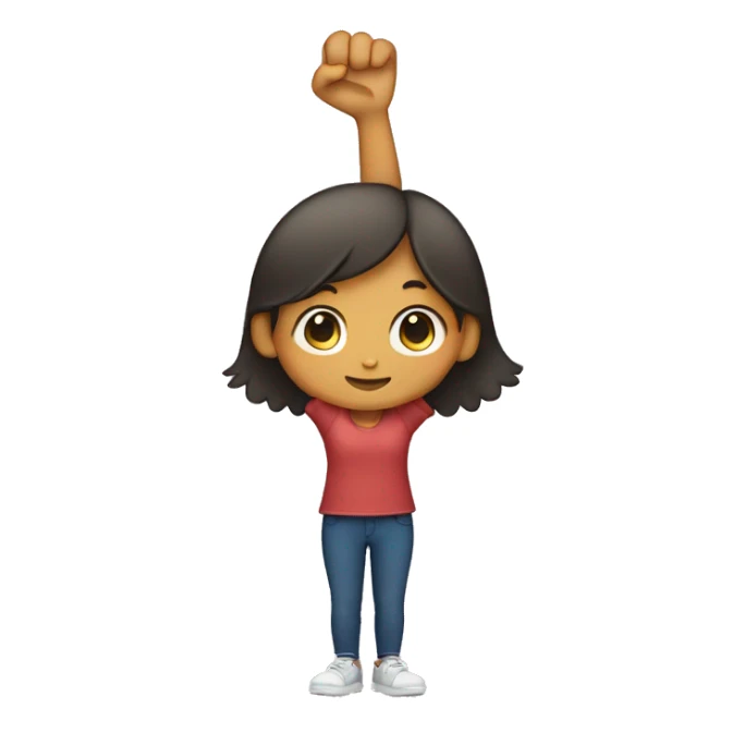 girl holding up L shape with her hand  sticker