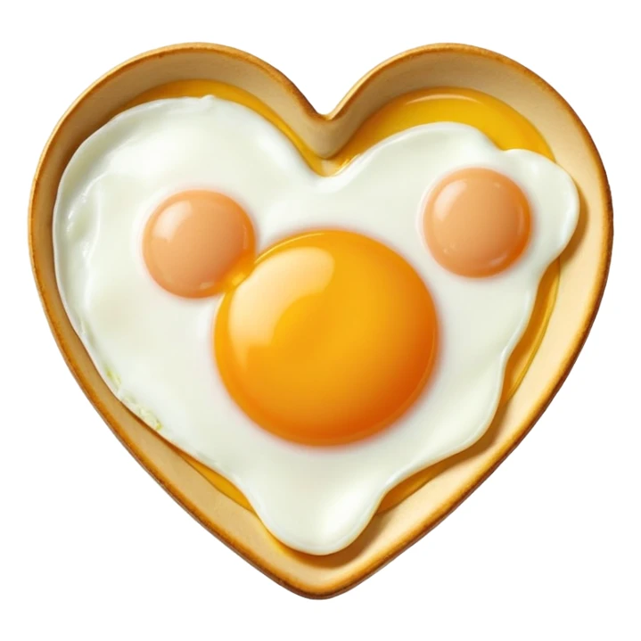 fried egg in the shape of a heart sticker