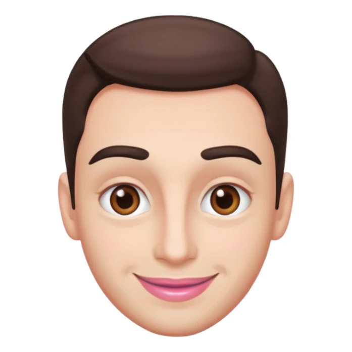 brown eyes lite pink lips men punty eye brows sticker