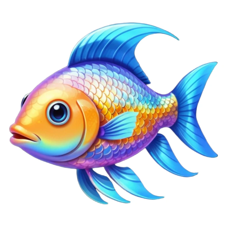 Adorable fish with large sparkling eyes and long flowing fins. sticker