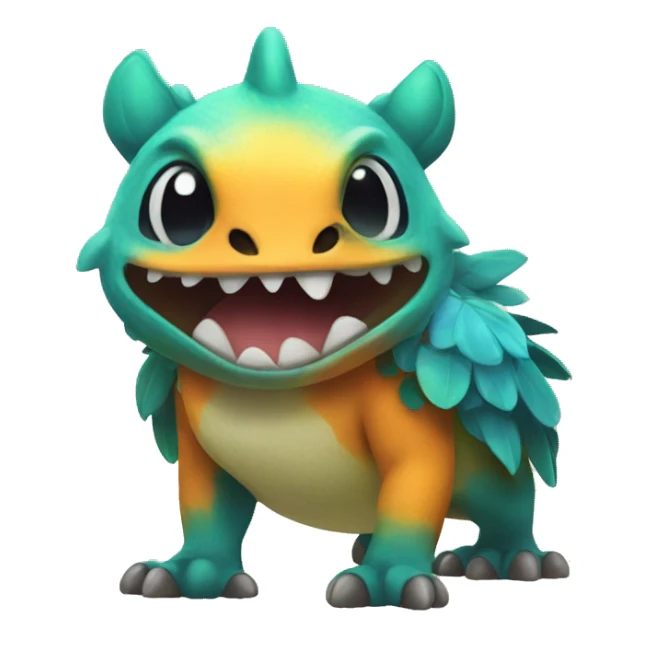 Colorful tropical Pokémon fantasy animal creature  sticker