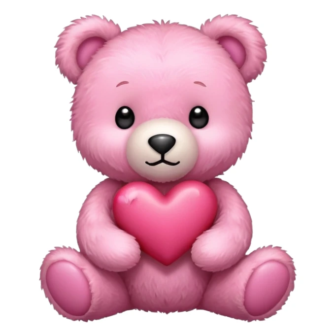 pink cute teddy bear sending hearts and love sticker
