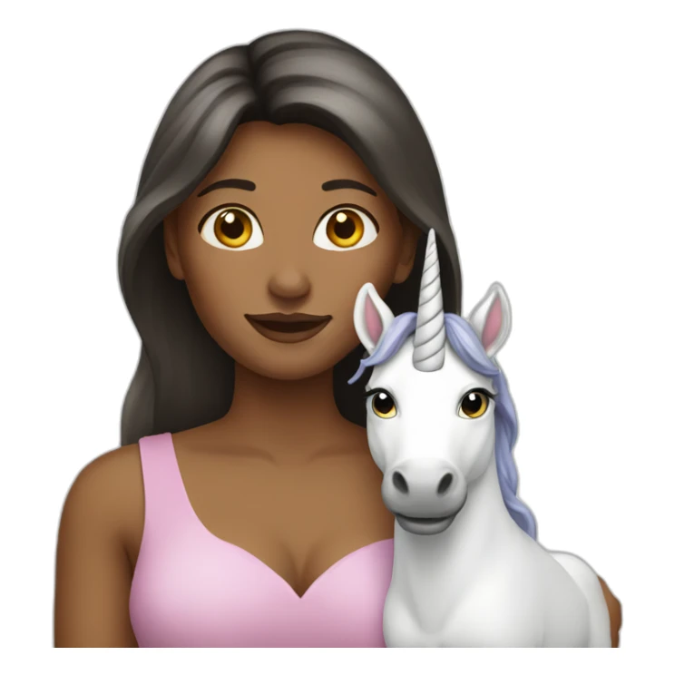 Woman-Holding-unicorn sticker