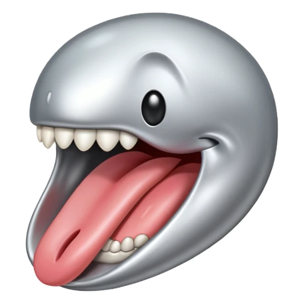 in isolated tongue (no face) made of silver sticker