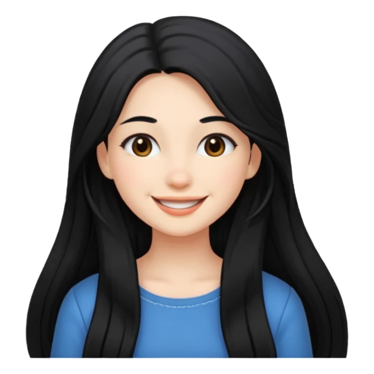Girl with black and long hair with aesthetic clothes  sticker
