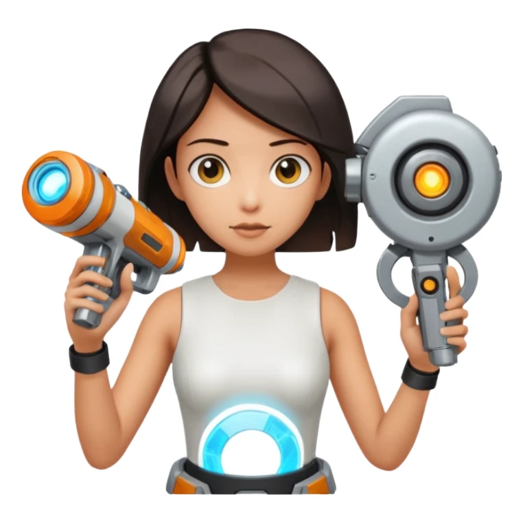 Chell portal gun glados too sticker