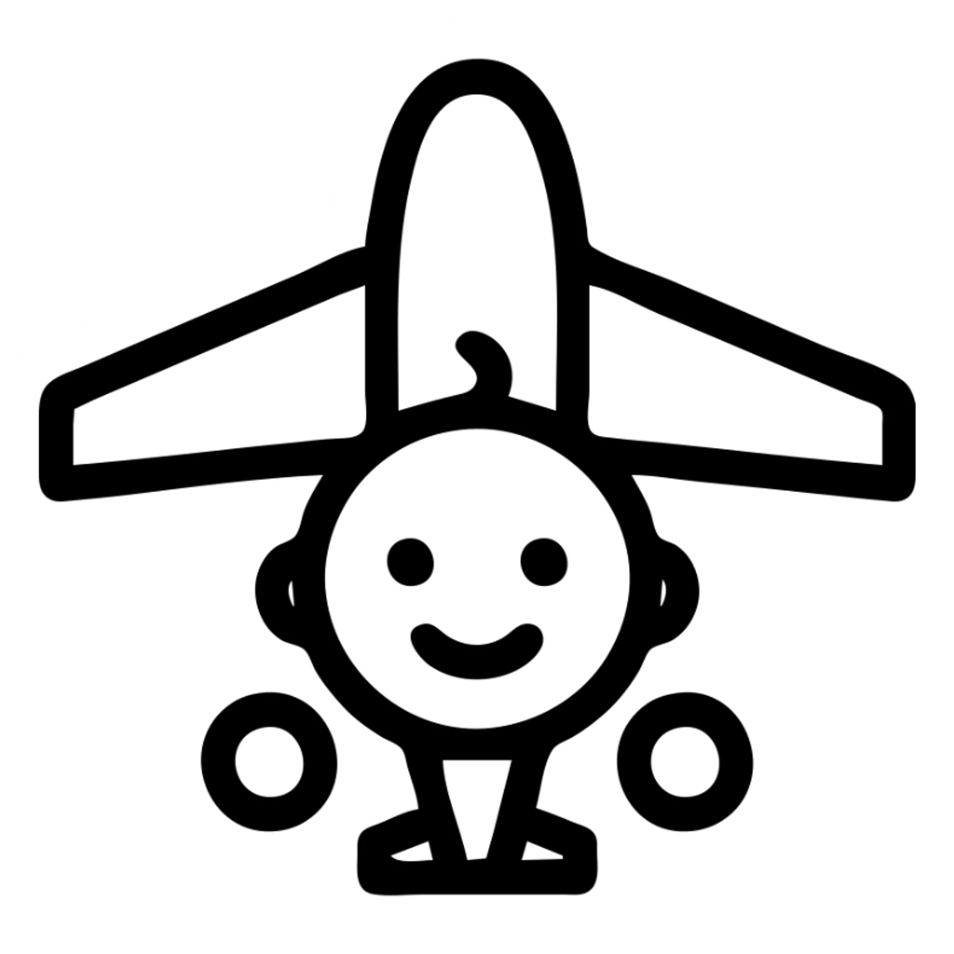 icon style airplane carrying a baby sticker