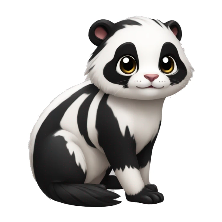 Cute skunk-panda-ferret-cat-hybrid full body sticker