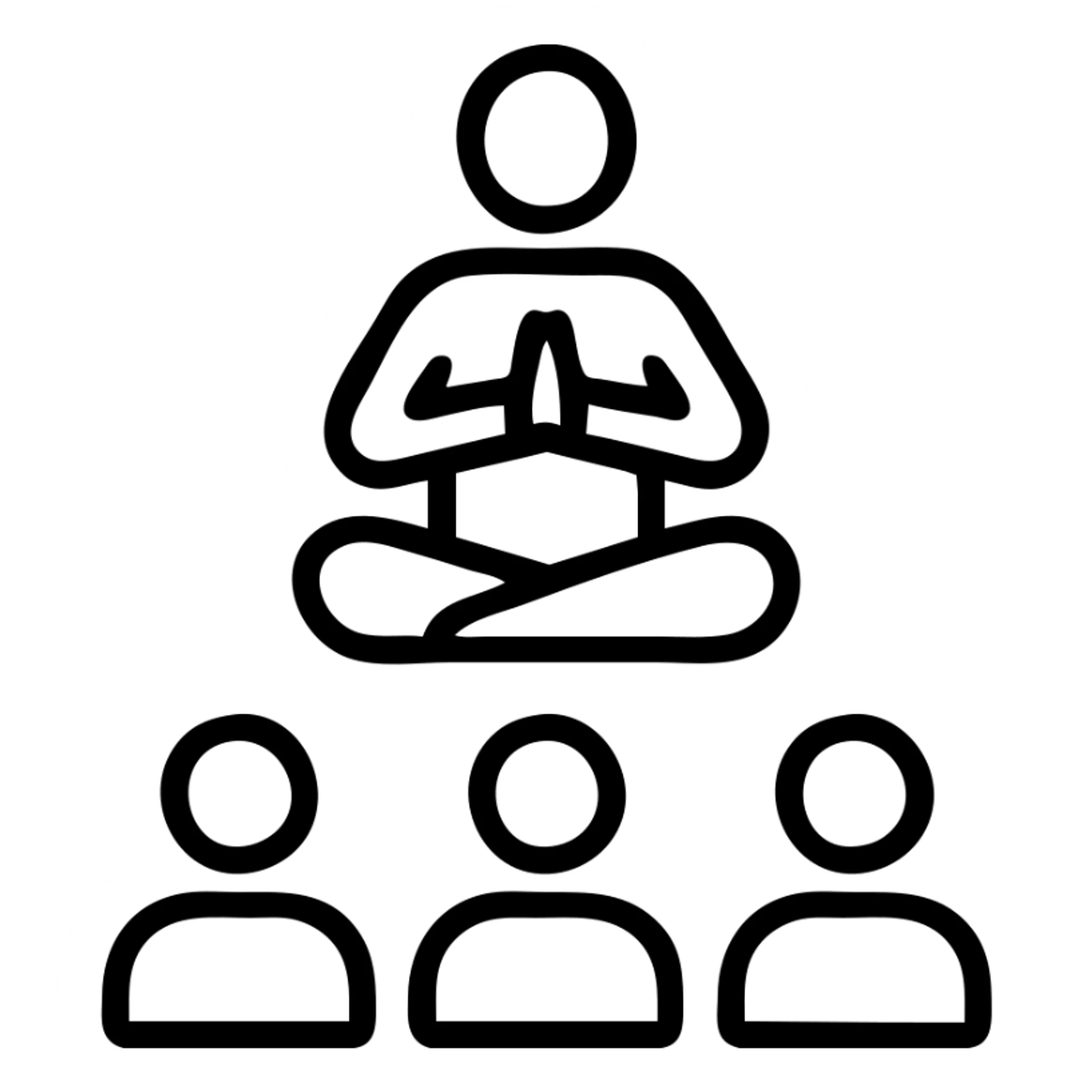 icon on the theme of yoga teacher classes.  sticker