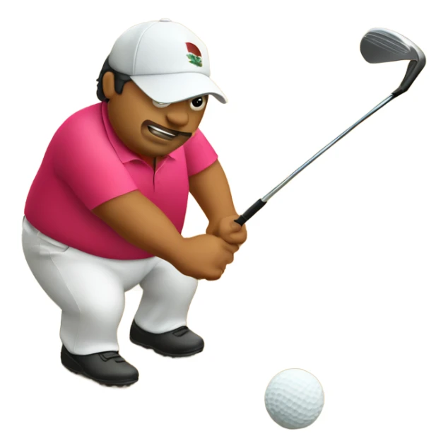 Fat Mexican playing golf out of a sand trap sticker