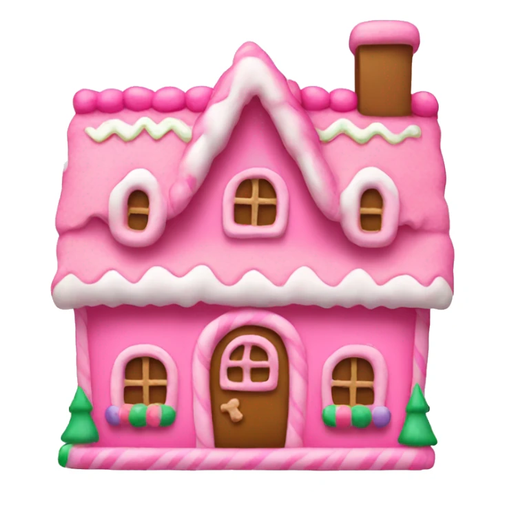 A pink gingerbread house sticker