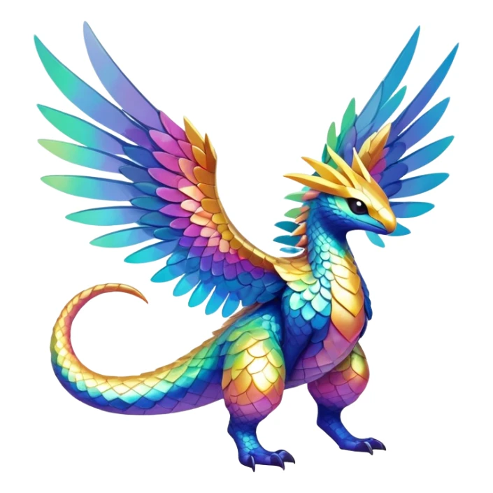 Elemental Exotic Colorful Fantasy Pokémon-Fakémon-hybrid-creature (full body) sticker