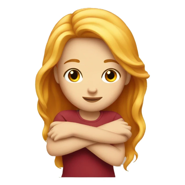 Blonde girl with red hair girl hugging  sticker