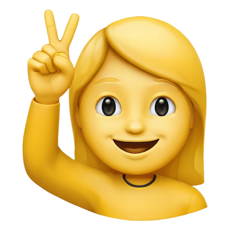 Happy emoji by raising your finger sticker