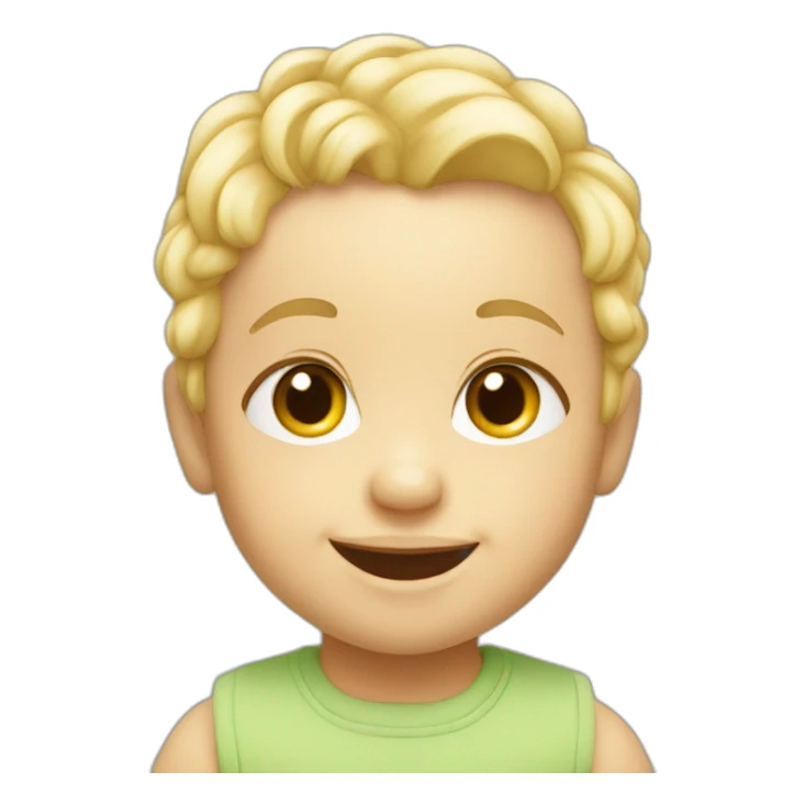 Baby smiling with blond hair sticker