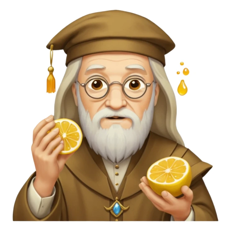 Dumbledore with Pieces of Lemon marmalade in his hands sticker