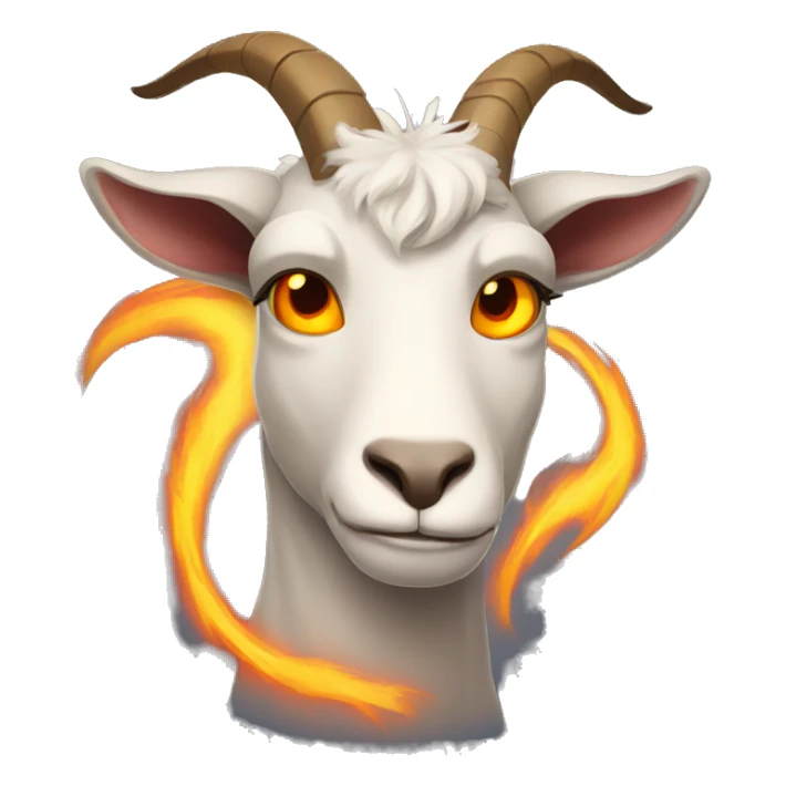 goat with fire eyes and lighting around his body getting angry sticker