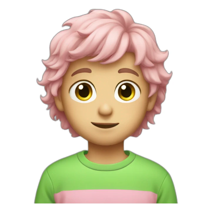 boy fair hair and pink sweatshirt,green eyes  sticker