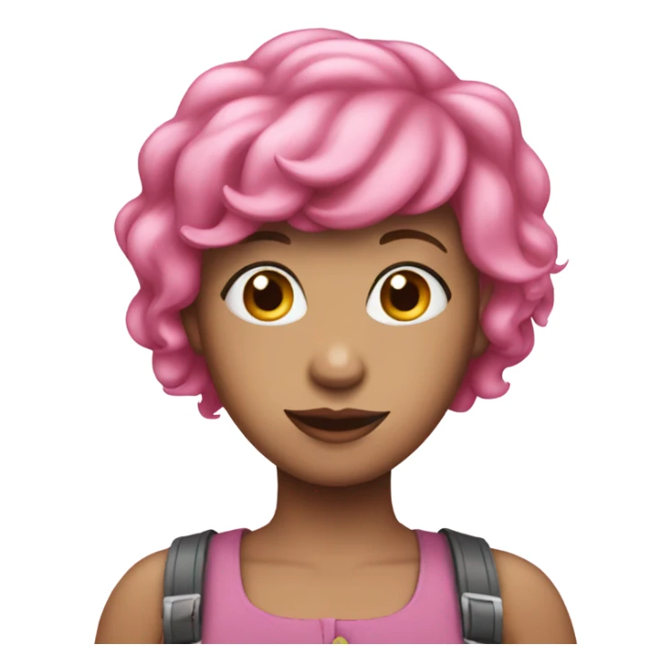 lady with pink hair and balloon  sticker