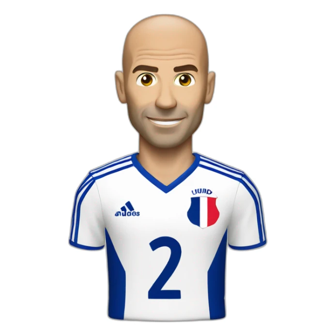 Zinedine Zidane with french soccer jersey sticker