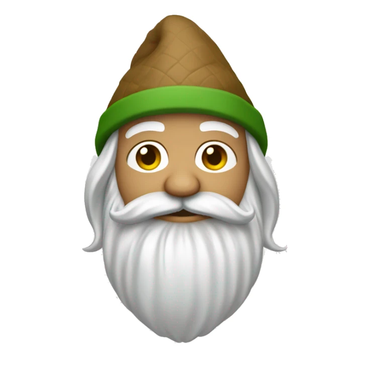 Gnomo con apa verde gorro blanco y barba blanca sticker
