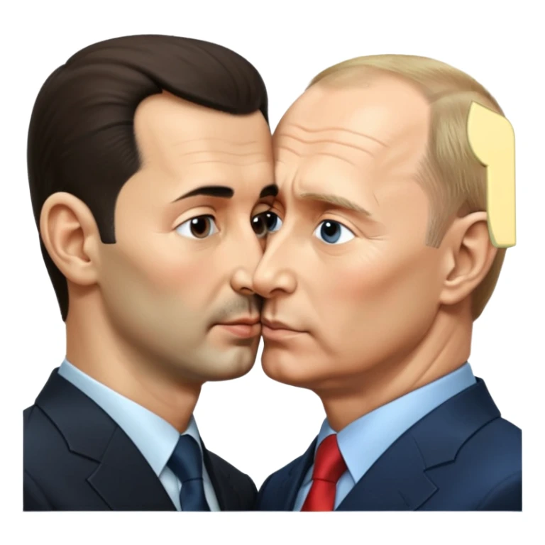 bushar asad president syrien kiss putin sticker