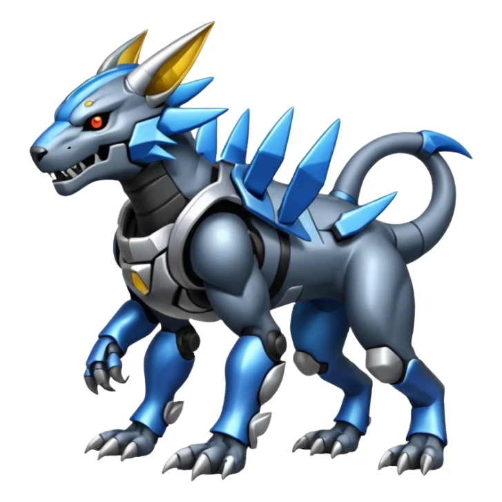 Cool Edgy Shiny Greymon-Protogen-Weregarurumon full body sticker
