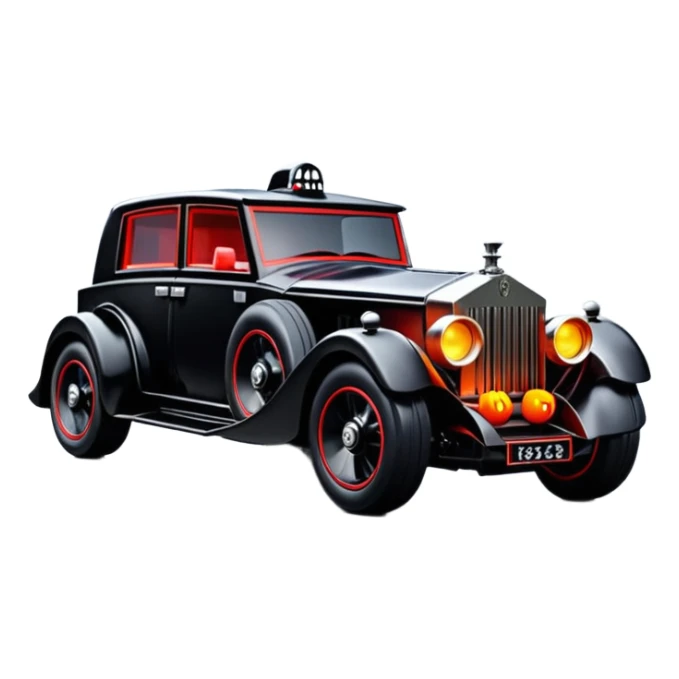    Hot wheels Darth Vader themed 1934 Rolls Royce scary Halloween monster rc car on  dark raining road  sticker