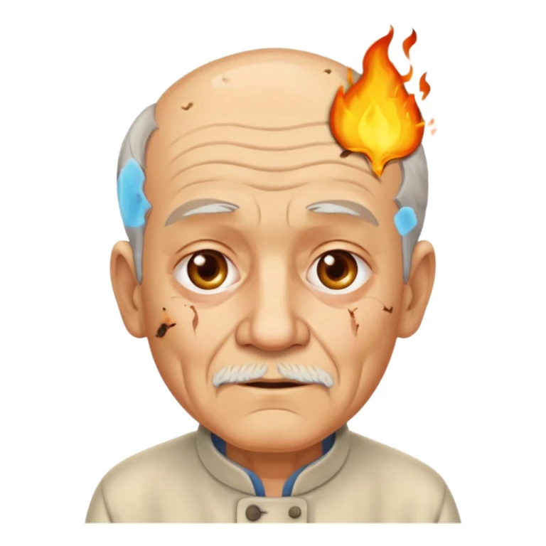 AN OLD MAN FULL OF BURNED MARKS BECAUSE OF COOKING OIL sticker